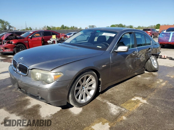 2004 BMW 7 Series 745i with VIN WBAGL63434DP72026, listed as a Copart auction lot 50003505 with 135,202 mi miles and Salvage Title. Bid and sale history available at DreamBid. Image 1.