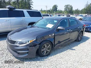 2016 Kia Optima LX Turbo with VIN 5XXGT4L10GG004351, listed as a IAAI auction lot 40053290 with 85,480 mi miles. Bid and sale history available at carsss.com. Image 2.