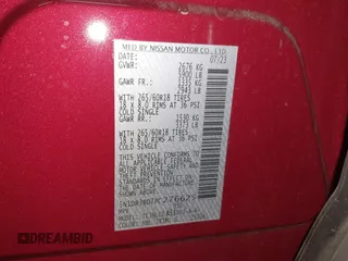 2023 Nissan Pathfinder Rock Creek with VIN 5N1DR3BD7PC276625, listed as a IAAI auction lot 42226402 with 11,872 mi miles and . Bid and sale history available at DreamBid. Image 9.