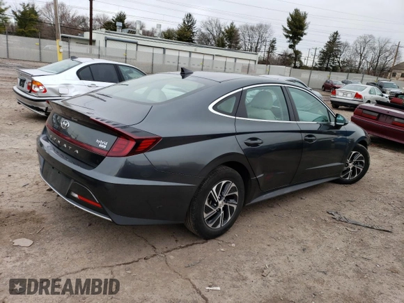 2021 Hyundai Sonata Hybrid Blue with VIN KMHL24JJ3MA031471, listed as a Copart auction lot 45095423 with 44,237 mi miles. Bid and sale history available at carsss.com. Image 3.