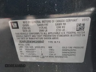 2017 Chevrolet Equinox LS with VIN 2GNFLEEK0H6288847, listed as a IAAI auction lot 41828740 with 110,049 mi miles and . Bid and sale history available at DreamBid. Image 9.