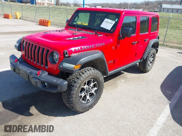 2020 Jeep Wrangler Unlimited Rubicon with VIN 1C4HJXFG3LW186387, listed as a IAAI auction lot 41821939 with 45,691 mi miles and . Bid and sale history available at DreamBid. Image 2.