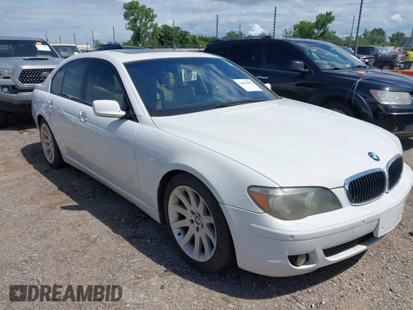 2006 BMW 7 Series 750i with VIN WBAHL83576DT03355, listed as a IAAI auction lot 42606906 with 186,494 mi miles and . Bid and sale history available at DreamBid. Image 1.