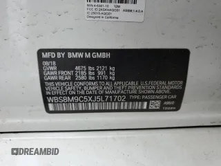 2018 BMW M3 z VIN WBS8M9C5XJ5L71702, wystawiony jako Copart lot #55657055 z przebiegiem Nie podano mil oraz Szkody całkowita. Historia ofert i sprzedaży dostępna na DreamBid. Obrazek 12.