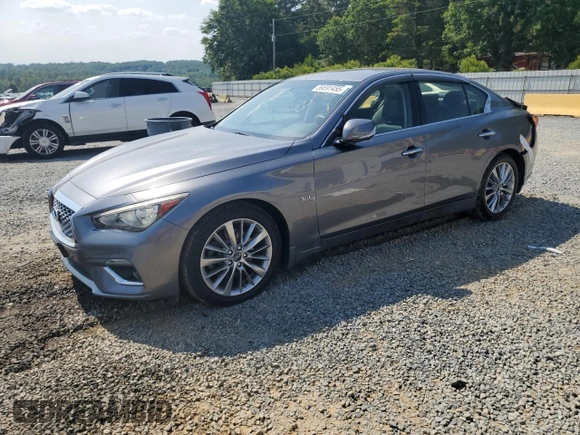 2018 Infiniti Q50 Luxe with VIN JN1EV7AR8JM443555, listed as a Copart auction lot 59691455 with 65,615 mi miles and Salvage title. Bid and sale history available at DreamBid. Image 1.