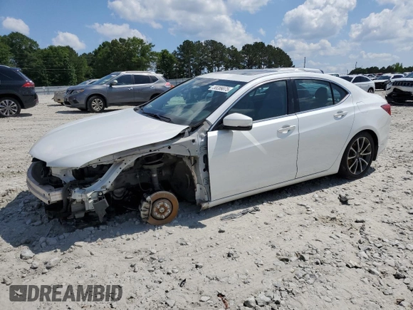 2015 Acura TLX Technology with VIN 19UUB3F59FA001538, listed as a Copart auction lot 55289075 with 90,458 mi miles and Salvage title. Bid and sale history available at DreamBid. Image 1.