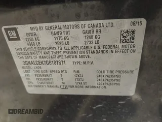2016 Chevrolet Equinox LT with VIN 2GNALCEK7G6107871, listed as a IAAI auction lot 41646004 with 229,212 mi miles. Bid and sale history available at carsss.com. Image 9.