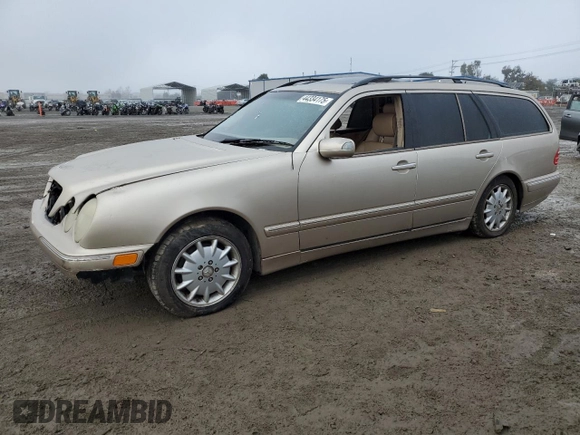 2001 Mercedes-Benz E-Class with VIN WDBJH65J71B230219, listed as a Copart auction lot 44334175 with 147,331 mi miles and Salvage Title. Bid and sale history available at carsss.com. Image 1.