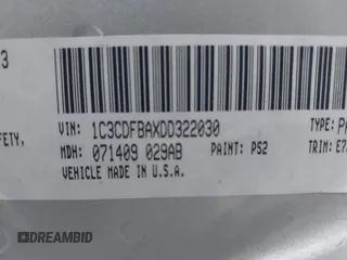 2013 Dodge Dart SXT with VIN 1C3CDFBAXDD322030, listed as a IAAI auction lot 40872820 with 114,219 mi miles and . Bid and sale history available at carsss.com. Image 9.