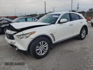 2014 Infiniti QX70 z VIN JN8CS1MU6EM451982, wystawiony jako Copart lot #46151495 z przebiegiem 147 639 mil mil oraz Szkody całkowita. Historia ofert i sprzedaży dostępna na DreamBid. Obrazek 1.