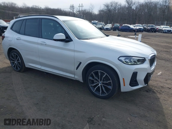 2022 BMW X3 xDrive30i with VIN 5UX53DP0XN9K46338, listed as a IAAI auction lot 41590856 with 12,163 mi miles and . Bid and sale history available at DreamBid. Image 1.