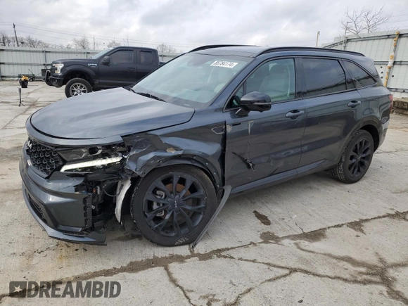 2023 Kia Sorento SX Prestige with VIN 5XYRKDLF5PG201387, listed as a Copart auction lot 85784174 with 44,684 mi miles and Salvage Title. Bid and sale history available at carsss.com. Image 1.