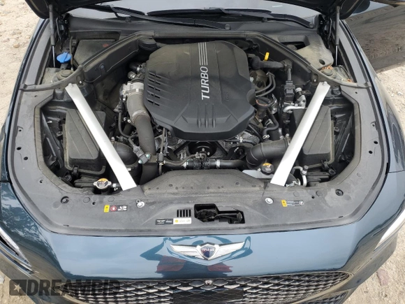 2022 Genesis G70 3.3T with VIN KMTG54TEXNU083193, listed as a Copart auction lot 56627395 with 16,980 mi miles and Salvage title. Bid and sale history available at DreamBid. Image 11.