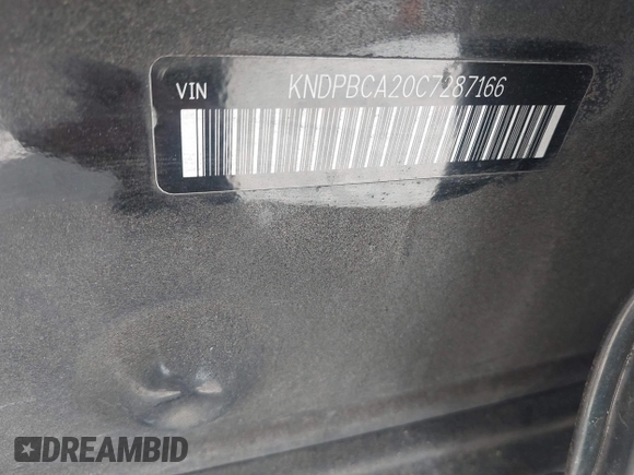 2012 Kia Sportage LX with VIN KNDPBCA20C7287166, listed as a IAAI auction lot 42088019 with 159,577 mi miles and . Bid and sale history available at DreamBid. Image 9.