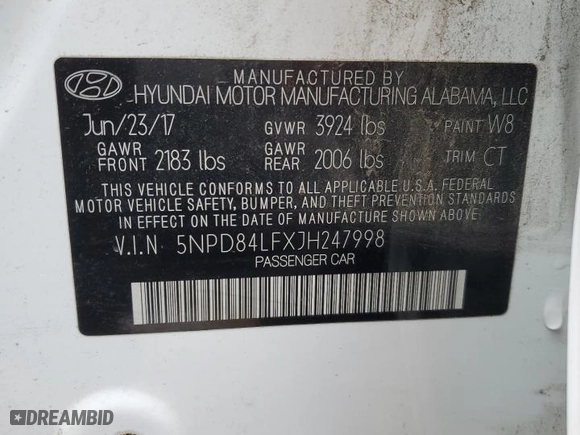 2018 Hyundai Elantra SEL with VIN 5NPD84LFXJH247998, listed as a Copart auction lot 51104125 with 71,742 mi miles and Salvage Title. Bid and sale history available at carsss.com. Image 14.