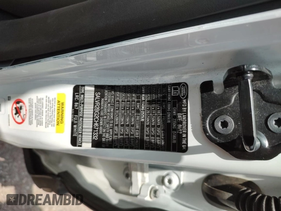 2012 Land Rover Range Rover Evoque Pure Premium with VIN SALVR2BG2CH671332, listed as a Copart auction lot 59364165 with 93,206 mi miles and Clean title. Bid and sale history available at DreamBid. Image 10.