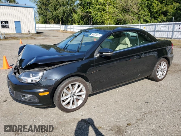 2012 Volkswagen Eos Komfort with VIN WVWBW7AH0CV001922, listed as a Copart auction lot 54378035 with 95,960 mi miles and Salvage Title. Bid and sale history available at DreamBid. Image 1.