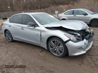 2014 Infiniti Q50 Hybrid Sport with VIN JN1AV7AR3EM703431, listed as a IAAI auction lot 41710414 with 213,611 mi miles. Bid and sale history available at carsss.com. Image 1.