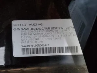 2016 Audi A4 Premium z VIN WAUAFAFL9GN002477, wystawiony jako Copart lot #89119495 z przebiegiem Nie podano mil oraz Szkoda całkowita • Salvage title. Historia ofert i sprzedaży dostępna na DreamBid. Obrazek 14.