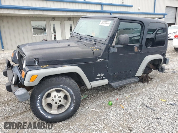 2003 Jeep Wrangler Sport with VIN 1J4FA49S43P321998, listed as a Copart auction lot 60860444 with 109,856 mi miles and Salvage Title. Bid and sale history available at carsss.com. Image 1.