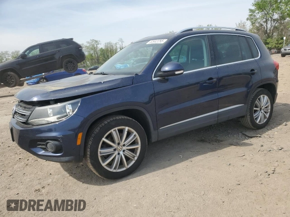 2012 Volkswagen Tiguan S with VIN WVGBV7AX1CW561870, listed as a Copart auction lot 53932255 with 105,972 mi miles and Salvage Title. Bid and sale history available at DreamBid. Image 1.