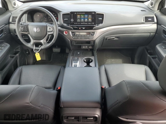 2025 Honda Ridgeline RTL with VIN 5FPYK3F52SB014785, listed as a Copart auction lot 59982875 with 2,341 mi miles and Salvage title. Bid and sale history available at DreamBid. Image 8.