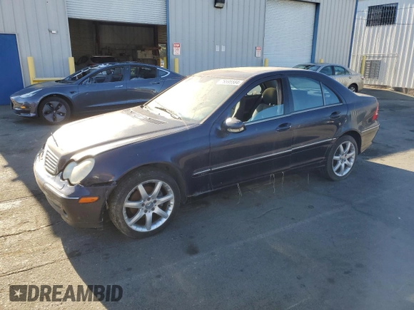 2003 Mercedes-Benz C 230 Kompressor with VIN WDBRF40J33F415383, listed as a Copart auction lot 76595584 with Not Provided miles and Salvage Title. Bid and sale history available at DreamBid. Image 1.