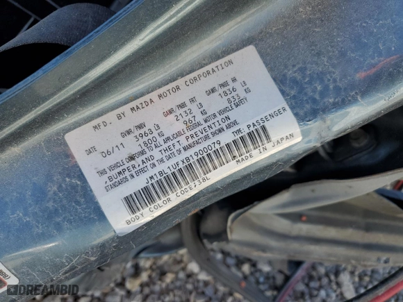 2011 Mazda Mazda3 i Sport with VIN JM1BL1UFXB1900079, listed as a Copart auction lot 44709385 with NaN miles and Non Repairable. Bid and sale history available at carsss.com. Image 12.
