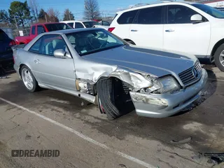 1999 Mercedes-Benz SL-Class with VIN WDBFA68F6XF181288, listed as a IAAI auction lot 41687202 with 63,259 mi miles. Bid and sale history available at carsss.com. Image 1.