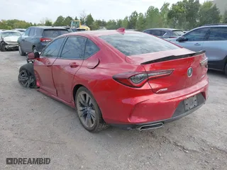2023 Acura TLX w/A-Spec Package with VIN 19UUB6F53PA000467, listed as a IAAI auction lot 40611285 with 14,456 mi miles. Bid and sale history available at carsss.com. Image 3.