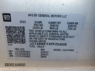 2023 GMC Sierra 3500HD Denali z VIN 1GT49WEYXPF254508, wystawiony jako Copart lot #69431844 z przebiegiem 15 678 mil mil oraz Szkoda całkowita • Salvage title. Historia ofert i sprzedaży dostępna na DreamBid. Obrazek 12.