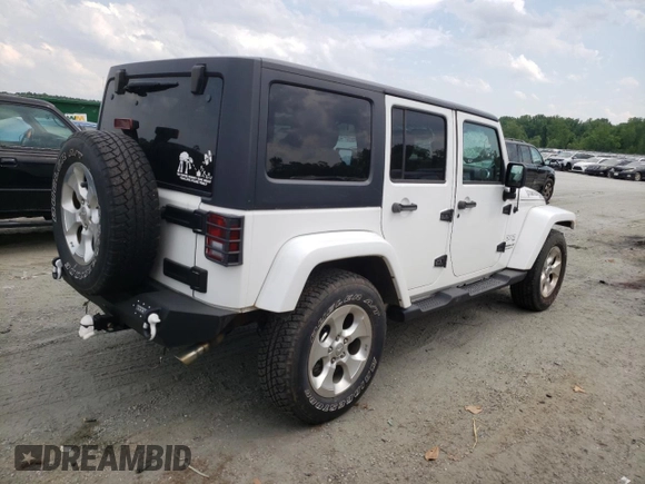2013 Jeep Wrangler Unlimited Sahara with VIN 1C4HJWEG9DL628684, listed as a Copart auction lot 57672175 with 69,010 mi miles and Salvage title. Bid and sale history available at DreamBid. Image 3.