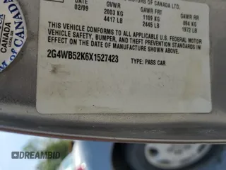 1999 Buick Regal LS with VIN 2G4WB52K6X1527423, listed as a Copart auction lot 68923674 with 0 mi miles and Salvage Title. Bid and sale history available at carsss.com. Image 12.