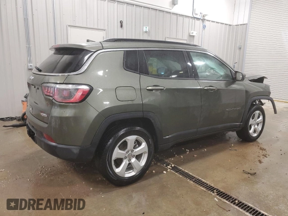 2018 Jeep Compass Latitude with VIN 3C4NJDBB9JT349493, listed as a Copart auction lot 80342714 with 56,041 mi miles and Salvage Title. Bid and sale history available at carsss.com. Image 3.