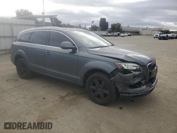 2012 Audi Q7 Premium Plus with VIN WA1LGAFE7CD007696, listed as a Copart auction lot 46757885 with 96,574 mi miles and Salvage title. Bid and sale history available at DreamBid. Image 4.