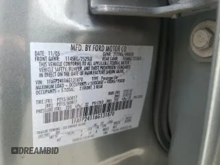 2006 Ford Five Hundred SEL с VIN 1FAFP24116G131870, выставлен на аукционе Copart как лот 53336385 с пробегом Не указан миль и Списание • Salvage title. История ставок и продаж доступна на DreamBid. Изображение 12.