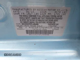 2015 Nissan Note SV with VIN 3N1CE2CP2FL445406, listed as a IAAI auction lot 42177178 with 113,842 mi miles and . Bid and sale history available at DreamBid. Image 9.