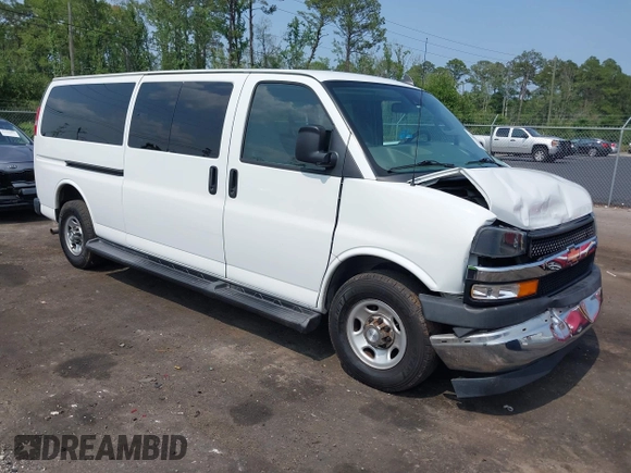 2019 Chevrolet Express Passenger LT with VIN 1GAZGPFG0K1240249, listed as a IAAI auction lot 42388617 with 109,428 mi miles and . Bid and sale history available at DreamBid. Image 1.