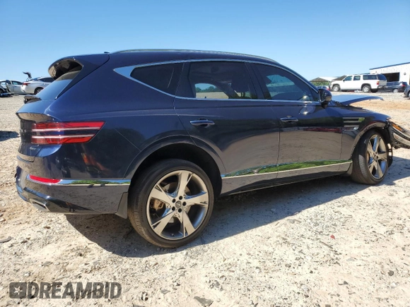 2023 Genesis GV80 with VIN KMUHCESC7PU121865, listed as a Copart auction lot 57990365 with Not provided miles and Salvage title. Bid and sale history available at DreamBid. Image 3.