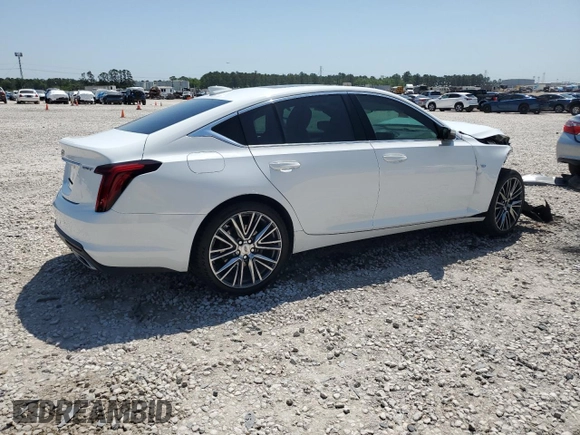 2021 Cadillac CT5 Luxury with VIN 1G6DW5RKXM0112301, listed as a Copart auction lot 52497035 with 69,261 mi miles and Salvage title. Bid and sale history available at DreamBid. Image 3.