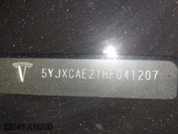 2017 Tesla Model X 90D z VIN 5YJXCAE21HF041207, wystawiony jako IAAI lot #41766065 z przebiegiem Nie podano mil oraz . Historia ofert i sprzedaży dostępna na DreamBid. Obrazek 9.