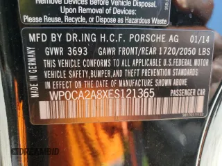 2014 Porsche Boxster z VIN WP0CA2A8XES121365, wystawiony jako Copart lot #49906585 z przebiegiem Nie podano mil oraz Szkoda całkowita • Salvage title. Historia ofert i sprzedaży dostępna na DreamBid. Obrazek 13.