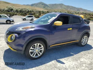 2015 Nissan Juke S with VIN JN8AF5MV3FT557406, listed as a Copart auction lot 60941155 with 124,884 mi miles and Salvage title. Bid and sale history available at DreamBid. Image 1.