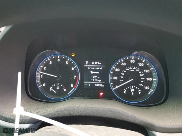 2019 Hyundai Kona SE with VIN KM8K12AAXKU252516, listed as a Copart auction lot 77579074 with 59,256 mi miles and Salvage Title. Bid and sale history available at carsss.com. Image 9.