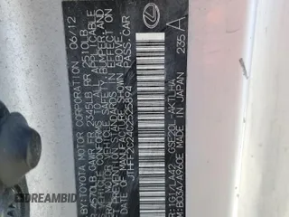2012 Lexus IS 250 C z VIN JTHFF2C24C2525894, wystawiony jako Copart lot #48859805 z przebiegiem 152 280 mil mil oraz Szkoda całkowita • Salvage title. Historia ofert i sprzedaży dostępna na DreamBid. Obrazek 14.