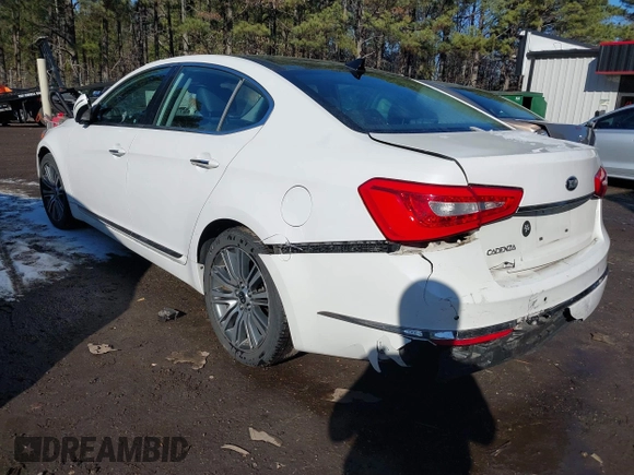 2015 Kia Cadenza Premium with VIN KNALN4D78F5180348, listed as a IAAI auction lot 41307129 with 61,924 mi miles. Bid and sale history available at carsss.com. Image 3.
