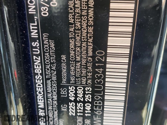 2020 Mercedes-Benz C 43 AMG with VIN 55SWF6EB9LU334120, listed as a Copart auction lot 48083885 with 37,426 mi miles and Salvage Title. Bid and sale history available at carsss.com. Image 14.