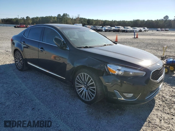 2015 Kia Cadenza Premium with VIN KNALN4D78F5182021, listed as a Copart auction lot 82618144 with 130,251 mi miles and Salvage Title. Bid and sale history available at carsss.com. Image 4.