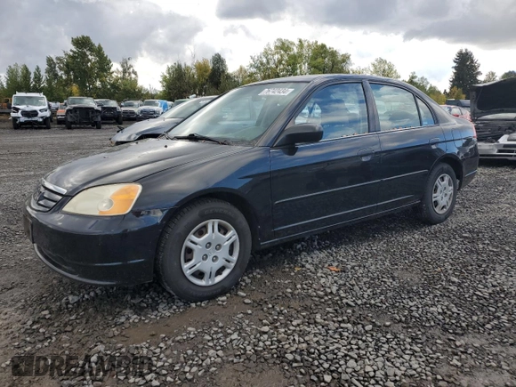 2001 Honda Civic LX with VIN JHMES15561S001328, listed as a Copart auction lot 76742434 with 170,968 mi miles and Clean Title. Bid and sale history available at carsss.com. Image 1.