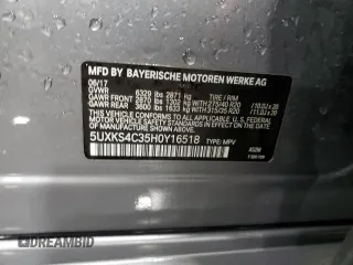 2017 BMW X5 xDrive35d with VIN 5UXKS4C35H0Y16518, listed as a Copart auction lot 50604535 with 47,255 mi miles and Salvage Title. Bid and sale history available at carsss.com. Image 15.